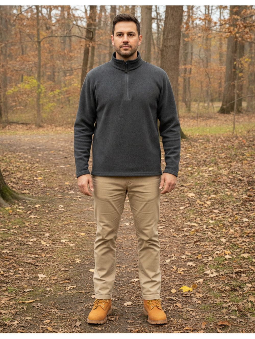 Outdoor Life Men's 2XL Gray Fleece 1/4 Zip Pullover Mock Neck Sweatshirt